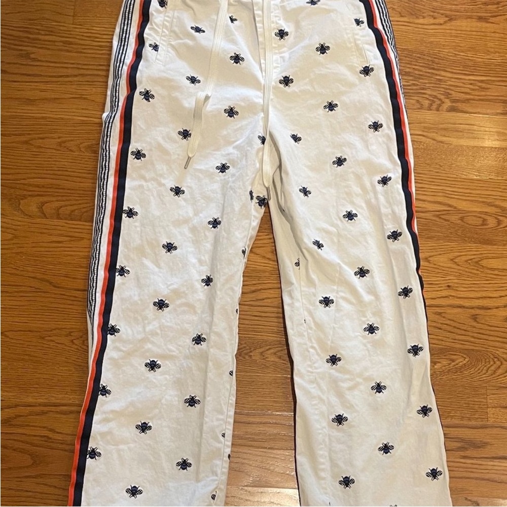 Maeve High Rise Classic Track Pants with Bees and Side Stripe small - Picture 4 of 5